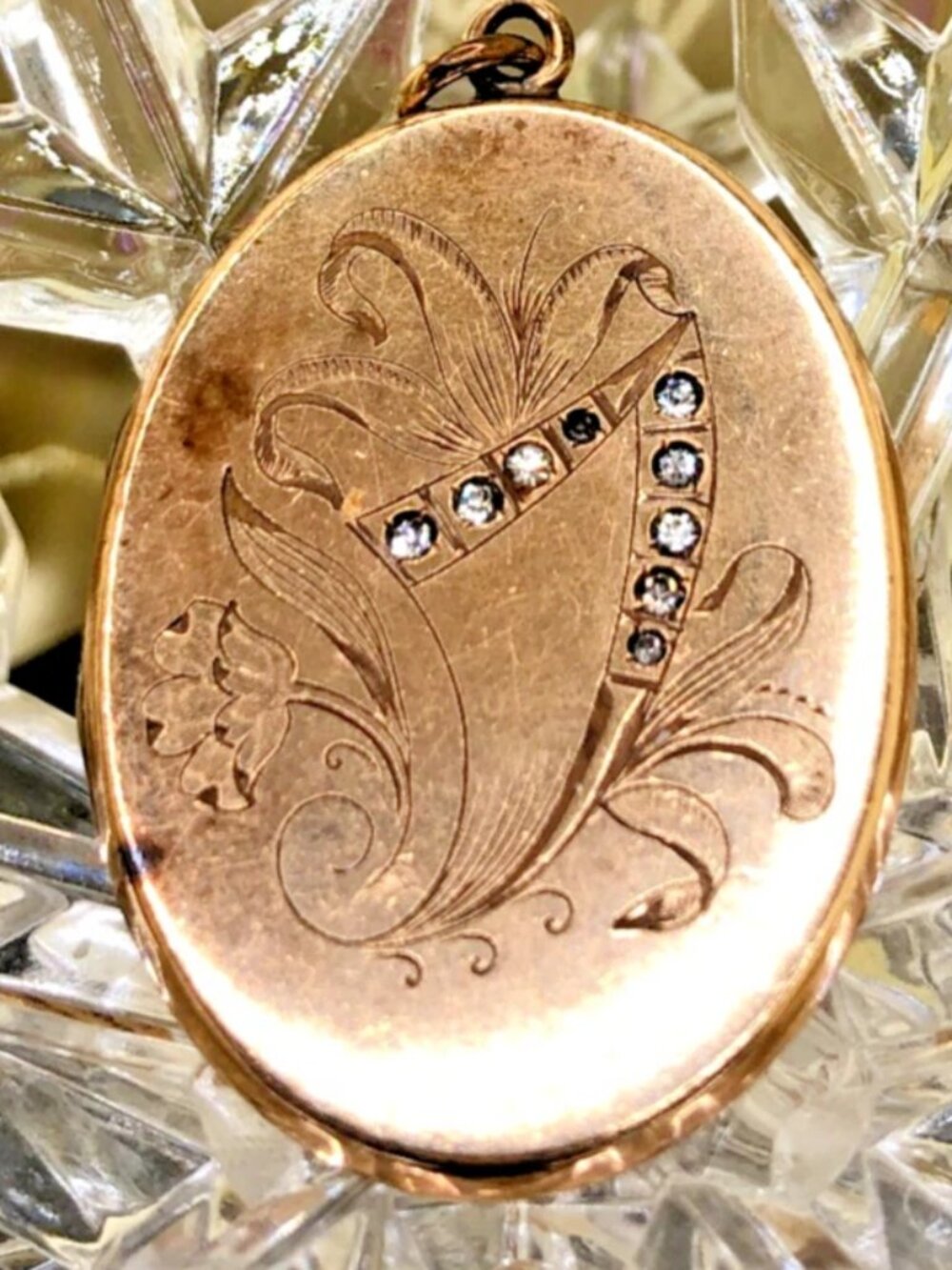 ESTATE! Antique Victorian Gold Filled Locket 1900's, Floral, Monogrammed "LMN"